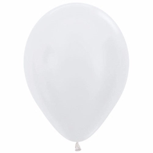 Pack of 25 Pearl White Latex Balloons, 30cm, perfect for elegant celebrations and party themes.