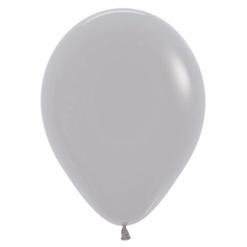 Pack of 50 elegant 12cm grey latex balloons, perfect for any celebration and mix-and-match decor.