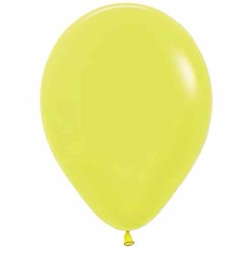 Pack of 100 vibrant neon yellow latex balloons, perfect for parties and events to add energy to your decorations.