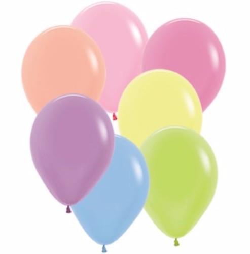 A pack of 100 vibrant neon latex balloons, perfect for festive celebrations and creative decorations.