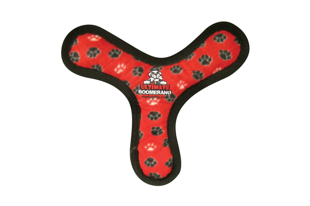 Dog Toy - Tuffy Ultimate Bowmerang - Red Paws