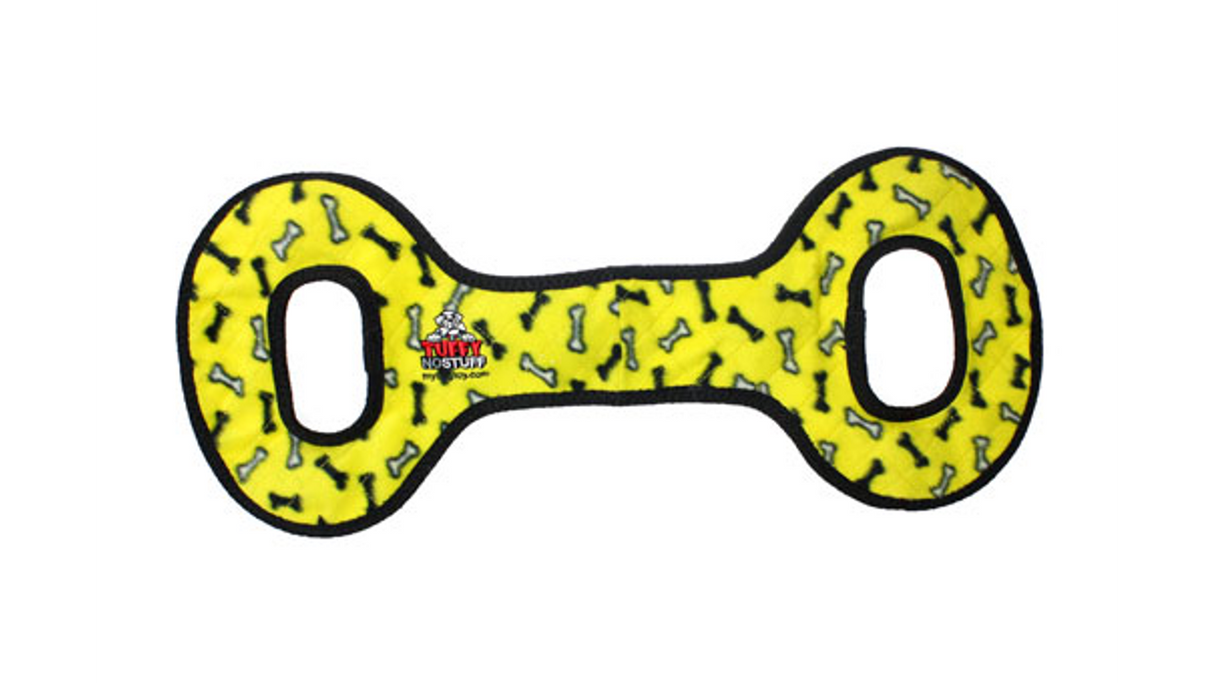 Dog Toy - Tuffy No Stuff Ultimate Tug O War Yellow Bones