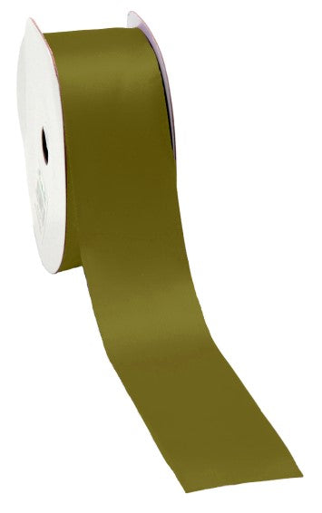 Vibrant avocado satin ribbon, 38mm wide and 25m long, perfect for crafting, gift wrapping, and elegant decorations.