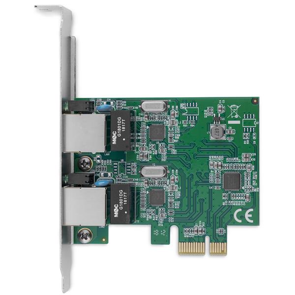 Dual Port Gigabit PCIe Network Adapter Card - High-Speed Ethernet NIC for Servers & Workstations