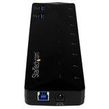 10-Port USB 3.0 Hub with 2 Fast Charge & Sync Ports for Home and Office - High-Speed Data Transfer