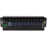 10-Port Industrial USB 3.0 Hub with ESD and Surge Protection for High-Speed Device Connectivity