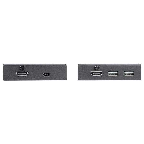 HDMI over CAT6 Extender with 4-Port USB Hub for 1080p video up to 165 ft, perfect for home theaters and digital signage.