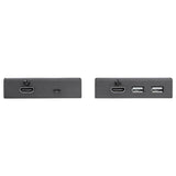 HDMI over CAT6 Extender with 4-Port USB Hub for 1080p video up to 165 ft, perfect for home theaters and digital signage.