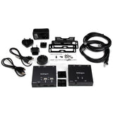 HDMI over CAT6 extender with 4-port USB hub for 165 ft 1080p video and audio, perfect for home and professional use.