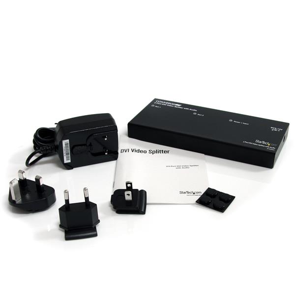 High-Performance 2 Port DVI Video Splitter with Audio for Dual Displays, 1080p Support