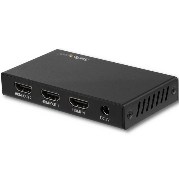 Enhanced 2 Port HDMI Splitter - 4K 60Hz HDMI 2.0 with HDR, EDID Pass-Through & 18Gbps Bandwidth