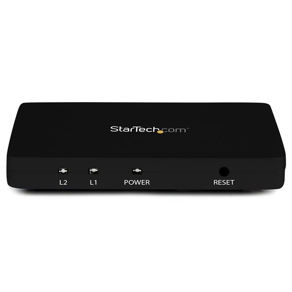 4K HDMI 2-Port Video Splitter with EDID emulation; supports dual displays, solid aluminum housing, and 30Hz refresh rate.