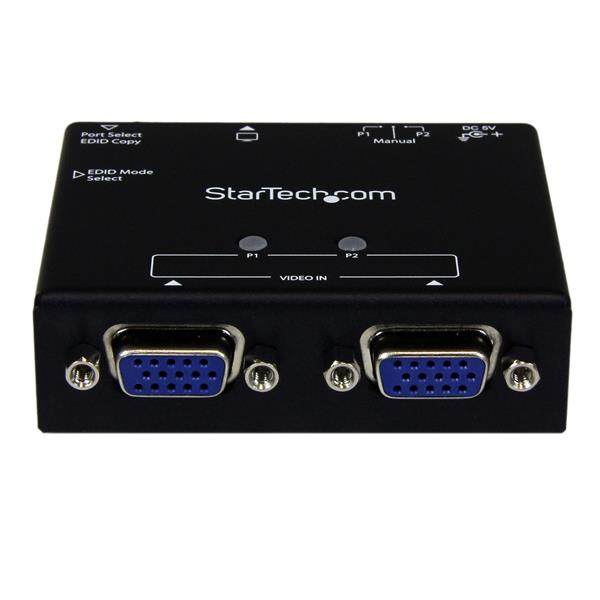 2-Port VGA Auto Switch Box with Priority Switching, EDID Copy & Automatic Source Selection