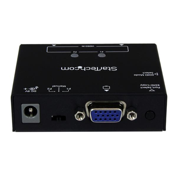 2-Port VGA Auto Switch Box with Priority Switching, EDID Copy & Automatic Source Selection