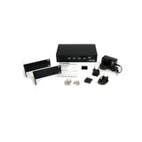 High-speed 4-port HDMI splitter amplifies 1080p video and audio for multiple displays in home or office setups.