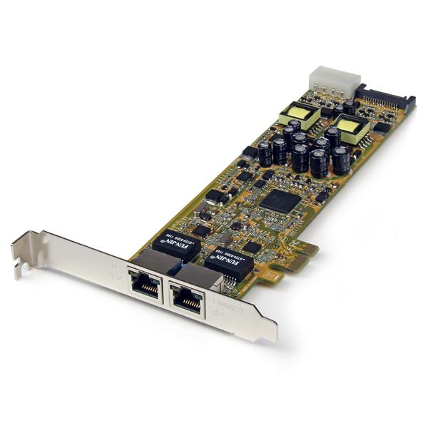 Dual Port PoE PCI Express Gigabit Ethernet Adapter - 25.5W Power Per Port - Compatible with IP Cameras & VoIP Phones