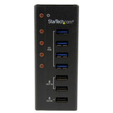 4-Port USB 3.0 Hub with 3 fast charging ports, enabling high-speed data transfer and efficient device charging.