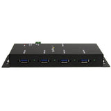 High-Speed 4-Port Industrial USB 3.0 Hub - Heavy-Duty, Mountable, and ESD Protected