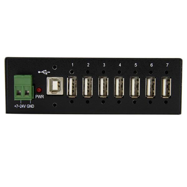 Rugged Industrial 7 Port USB Hub - Mountable, TAA Compliant, High-Speed USB 2.0 Connectivity