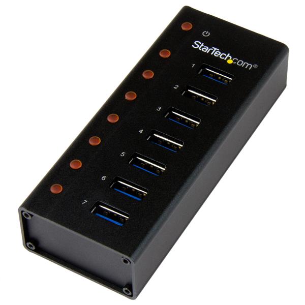 Ultimate 7-Port USB 3.0 Hub with Metal Enclosure - Desktop & Wall-Mountable USB Splitter