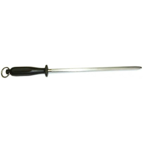 Butchers Steel #3 12-inch sharpening tool with fine cut, ergonomic handle for precise knife maintenance.