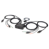 2 Port DisplayPort KVM Switch 4K 60Hz - DP 1.2 - USB Switch with Cables for Dual Computer Control