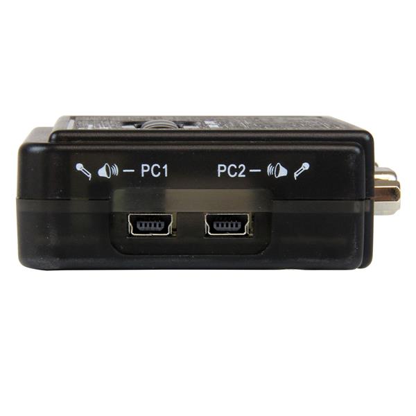 2 Port USB KVM Switch Kit with Audio, Cables & High-Resolution VGA Support for Dual Computers