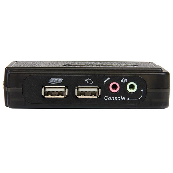 2 Port USB KVM Switch Kit with Audio, Cables & High-Resolution VGA Support for Dual Computers