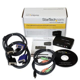 2 Port USB KVM Switch Kit with Audio, Cables & High-Resolution VGA Support for Dual Computers