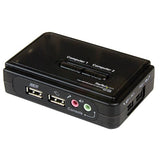 2 Port USB KVM Switch Kit with Audio, Cables & High-Resolution VGA Support for Dual Computers