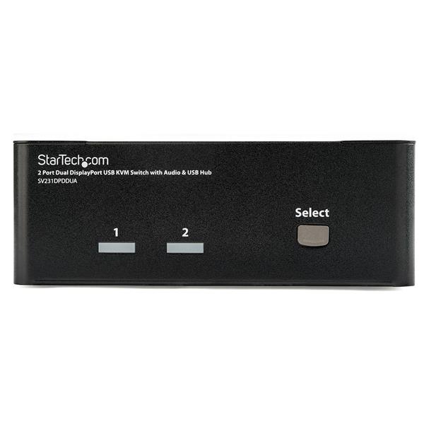 2 Port Dual DisplayPort KVM Switch with Audio, USB Hub, 4K Resolution Support