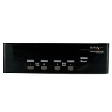 4-Port DVI VGA Dual Monitor KVM Switch with USB Hub & Audio - Control 4 Computers Easily