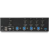 4 Port HDMI KVM Switch with Dual Display Support - 4K 30Hz, USB Hub & Audio Integration