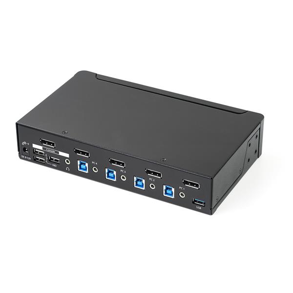 4-Port DisplayPort KVM Switch with USB 3.0 Hub & 4K Resolution for Seamless Multi-Computer Control
