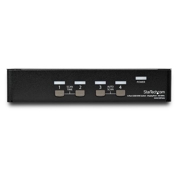 4 Port DisplayPort KVM Switch 4K 60Hz DP 1.2 with USB Hub - TAA Compliant for Windows & Mac