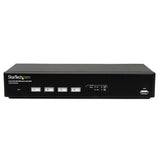 4-Port USB DVI KVM Switch with DDM Fast Switching Technology - High-Def Resolution & Cables