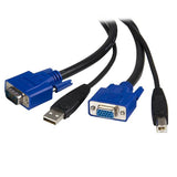 Universal USB KVM Cable 3m (10ft) - 2-in-1 VGA and USB Switch for Multiple Computers