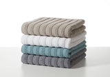 Baksana Nova Plush Double Bath Mat in Magnetic Grey, ultra-soft 100% cotton, 60x120cm with striped texture for style and comfort.