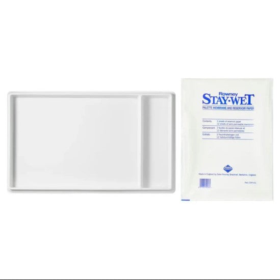 Staywet Palette Large with semi-permeable membrane keeps acrylic paints moist and vibrant for extended use.