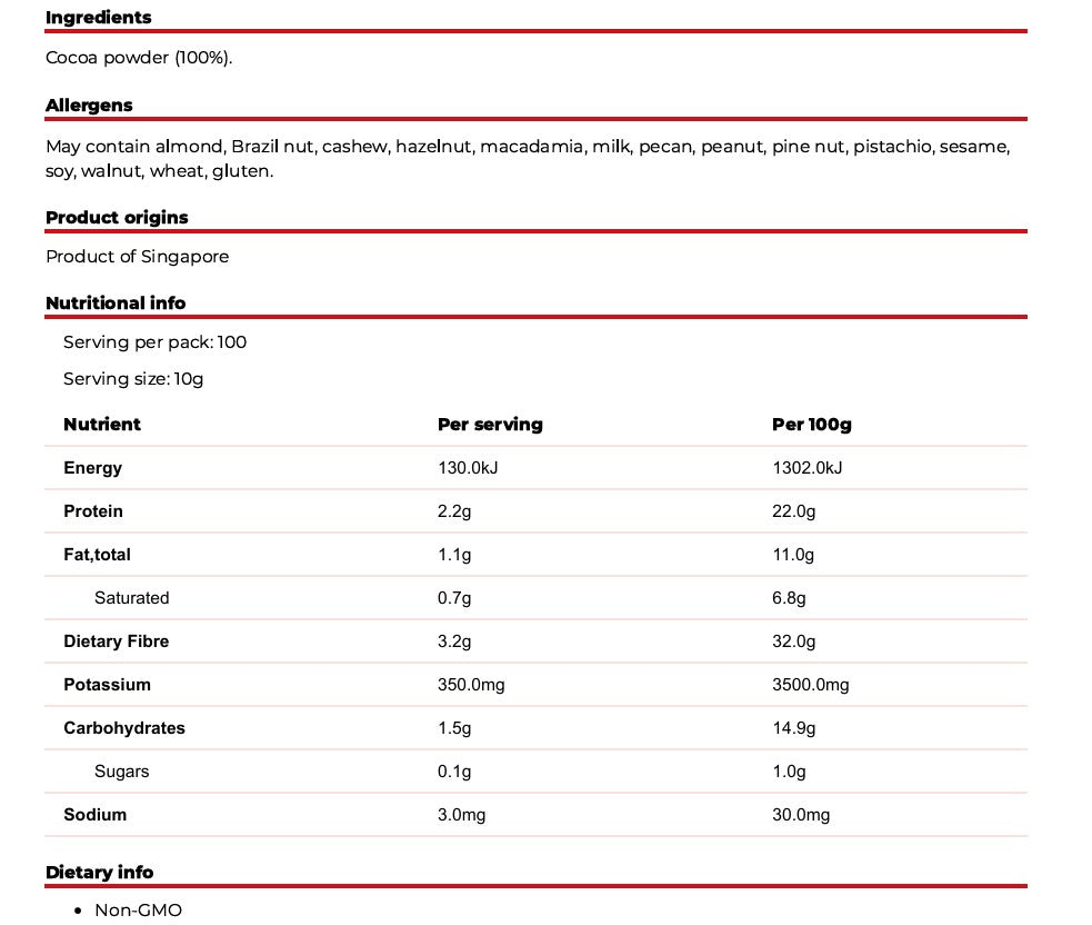 Gilmours Baking Cocoa Powder 1kg