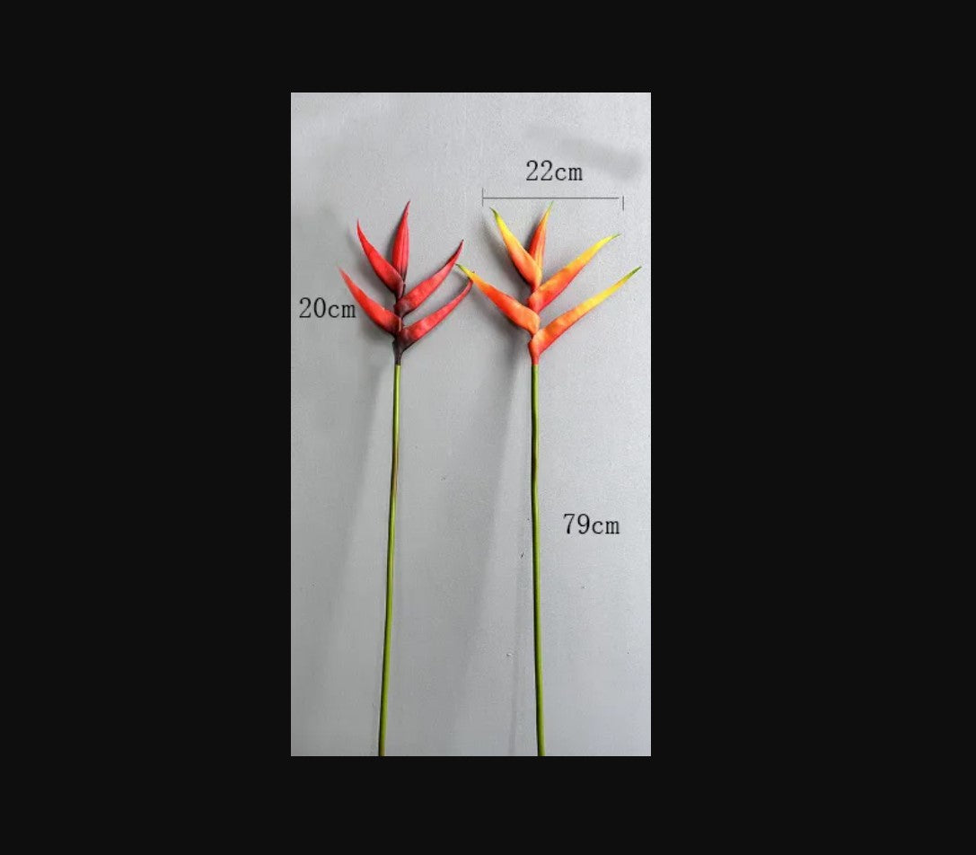 Artificial Heliconia Stem - Small (Orange)