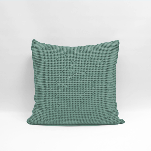 Eucalyptus Euro Pillowcase with deep waffle texture, made from OEKO-TEX® cotton, featuring a zip closure.