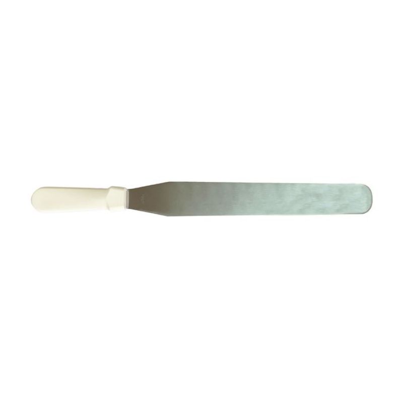 SPATULA - PLAIN WHITE PLASTIC HANDLE (30CM)