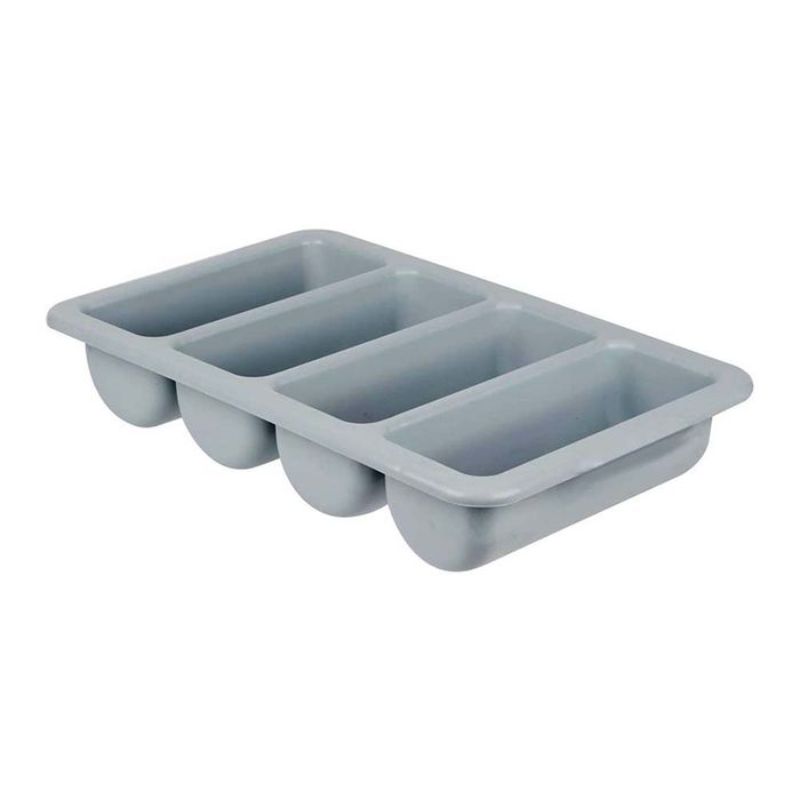 CUTLERY BOX - 4 COMP GREY (53cm)