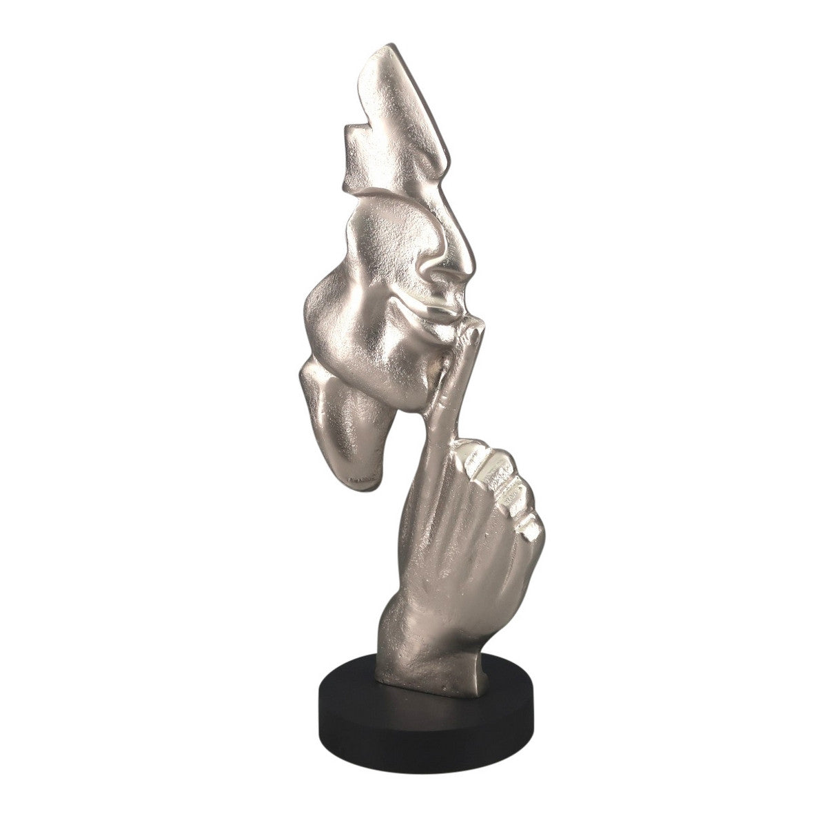 Ornament - Silence Sculpture On Black Mdf Base (Aluminium Silver)