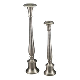 Tall Pillar Holder - Round Base Small (Aluminium Silver)