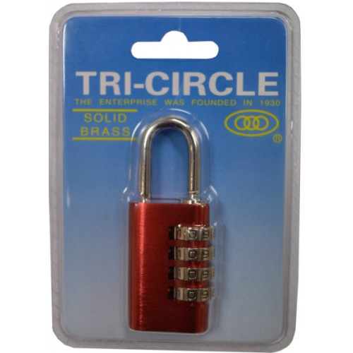 Compact 30mm alloy padlock with 4-row combination for secure travel and everyday use, ideal for suitcases and lockers.