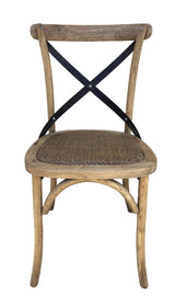 Cross Back Chair Metal Black