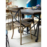 Cross Back Chair Metal Black