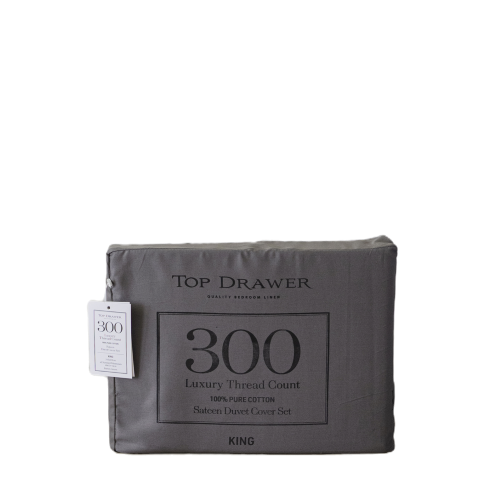 Duvet Cover Set - Top Drawer 300TC Graphite (Queen)